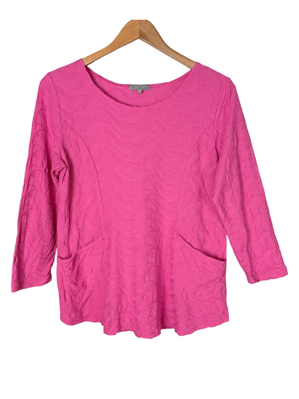 Habitat Cascade Cotton Pink Textured Pocket 3/4 Sleeve Tunic
